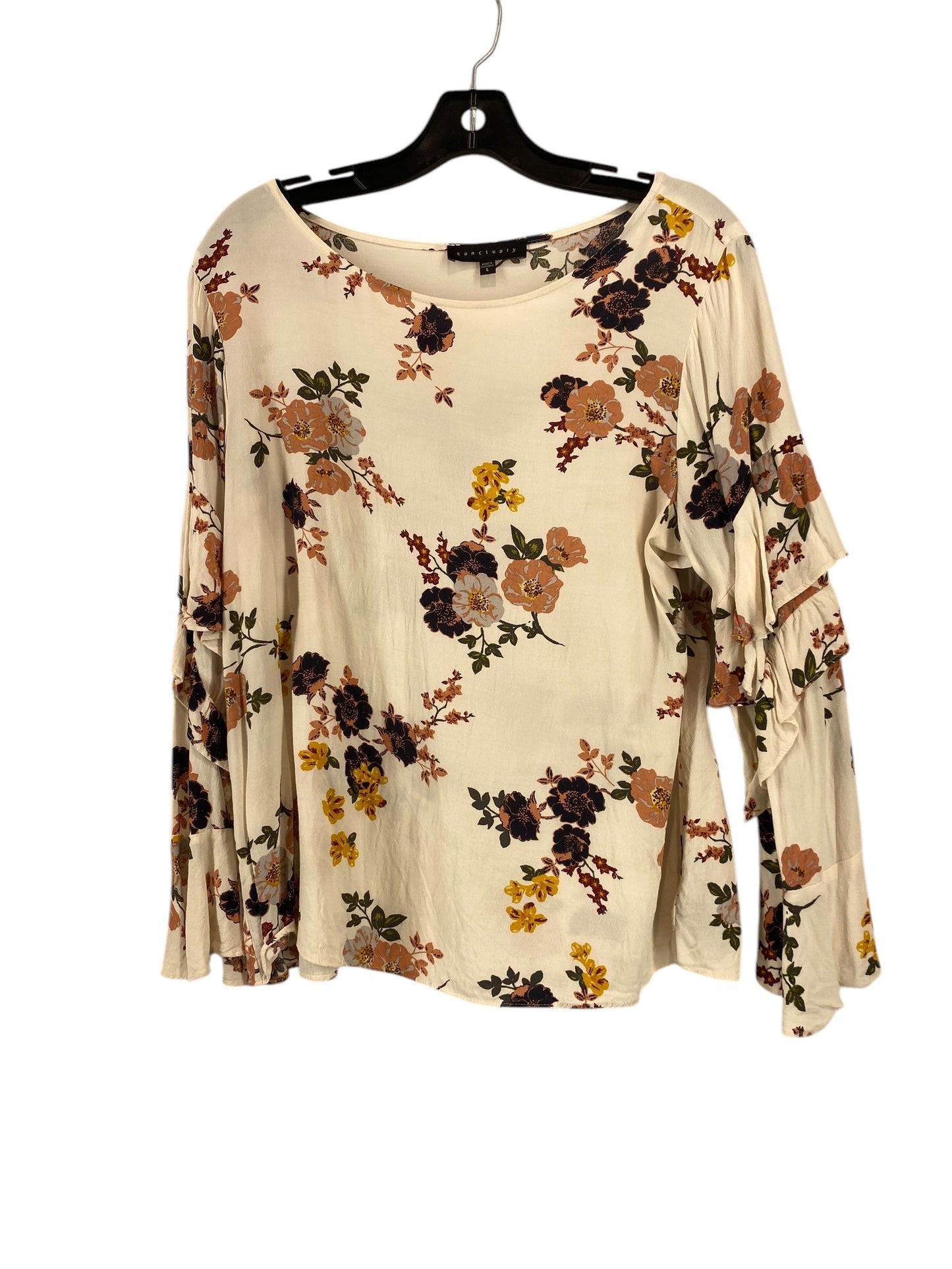 Top Long Sleeve By Sanctuary In Floral Print, Size: L