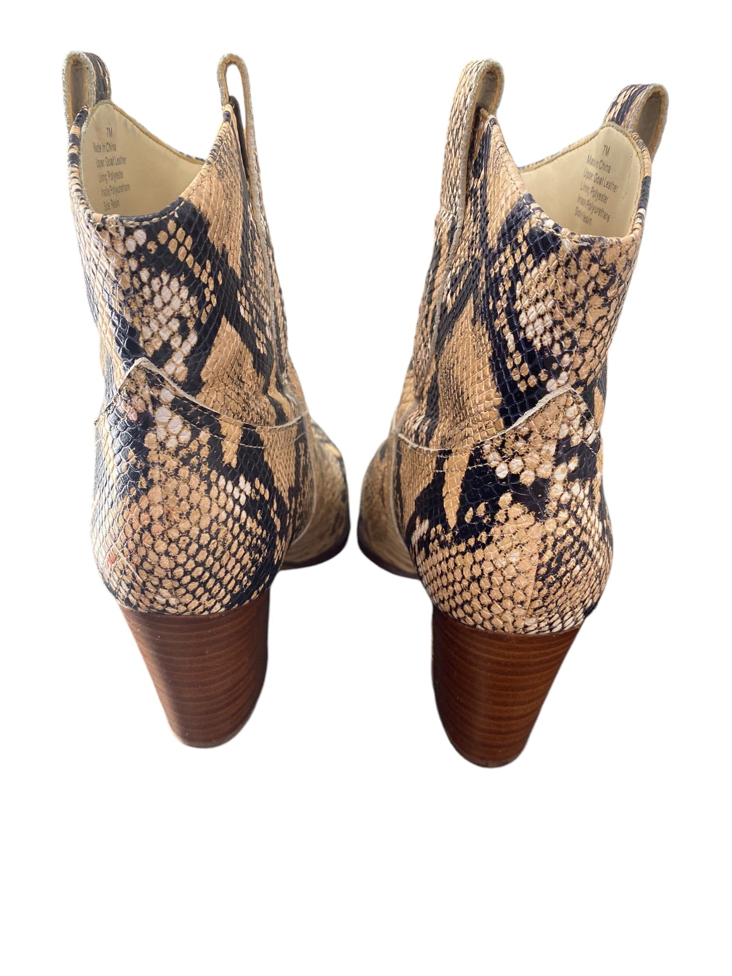 Boots Ankle Heels By Gibson And Latimer In Snakeskin Print, Size: 7