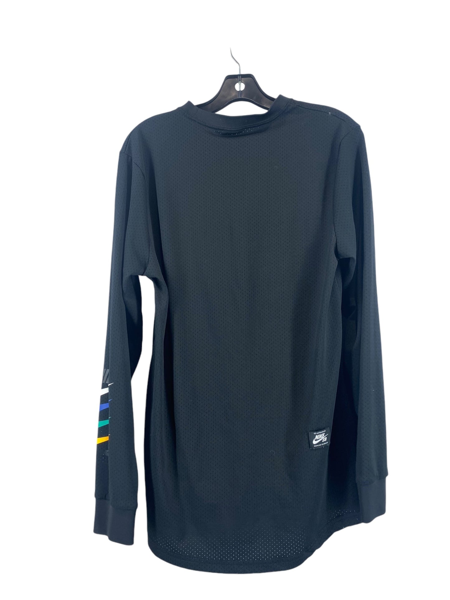 Athletic Top Long Sleeve Crewneck By Nike In Black, Size: S