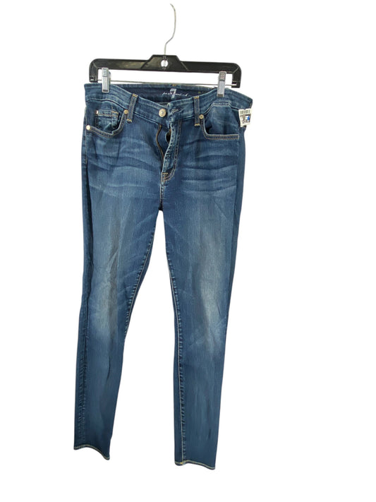 Jeans Skinny By 7 For All Mankind In Blue Denim, Size: 30