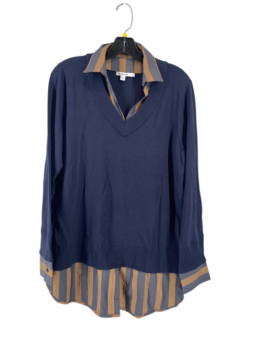 Top Long Sleeve By Chicos In Navy, Size: 2