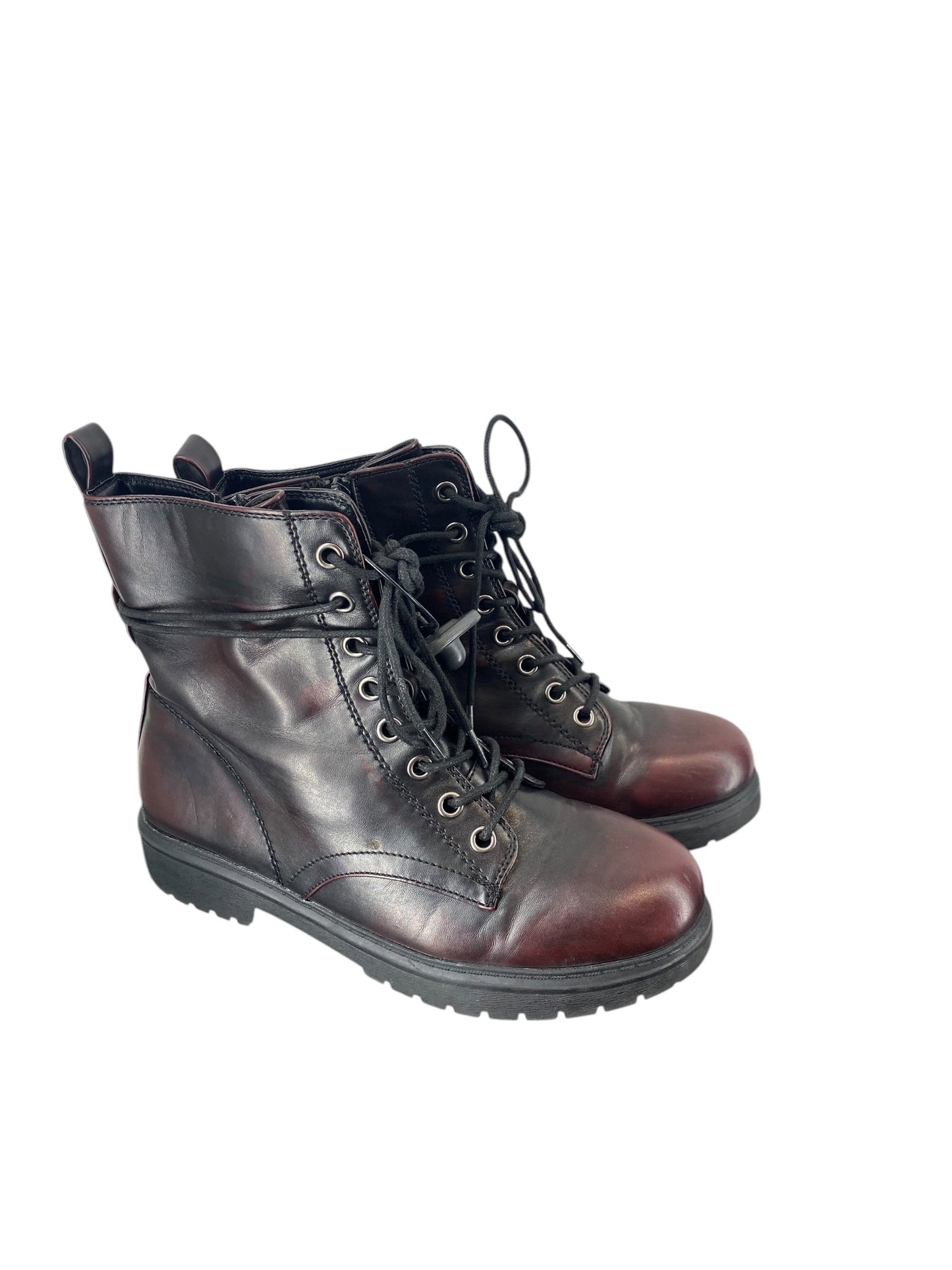 Boots Combat By Clothes Mentor In Maroon, Size: 9