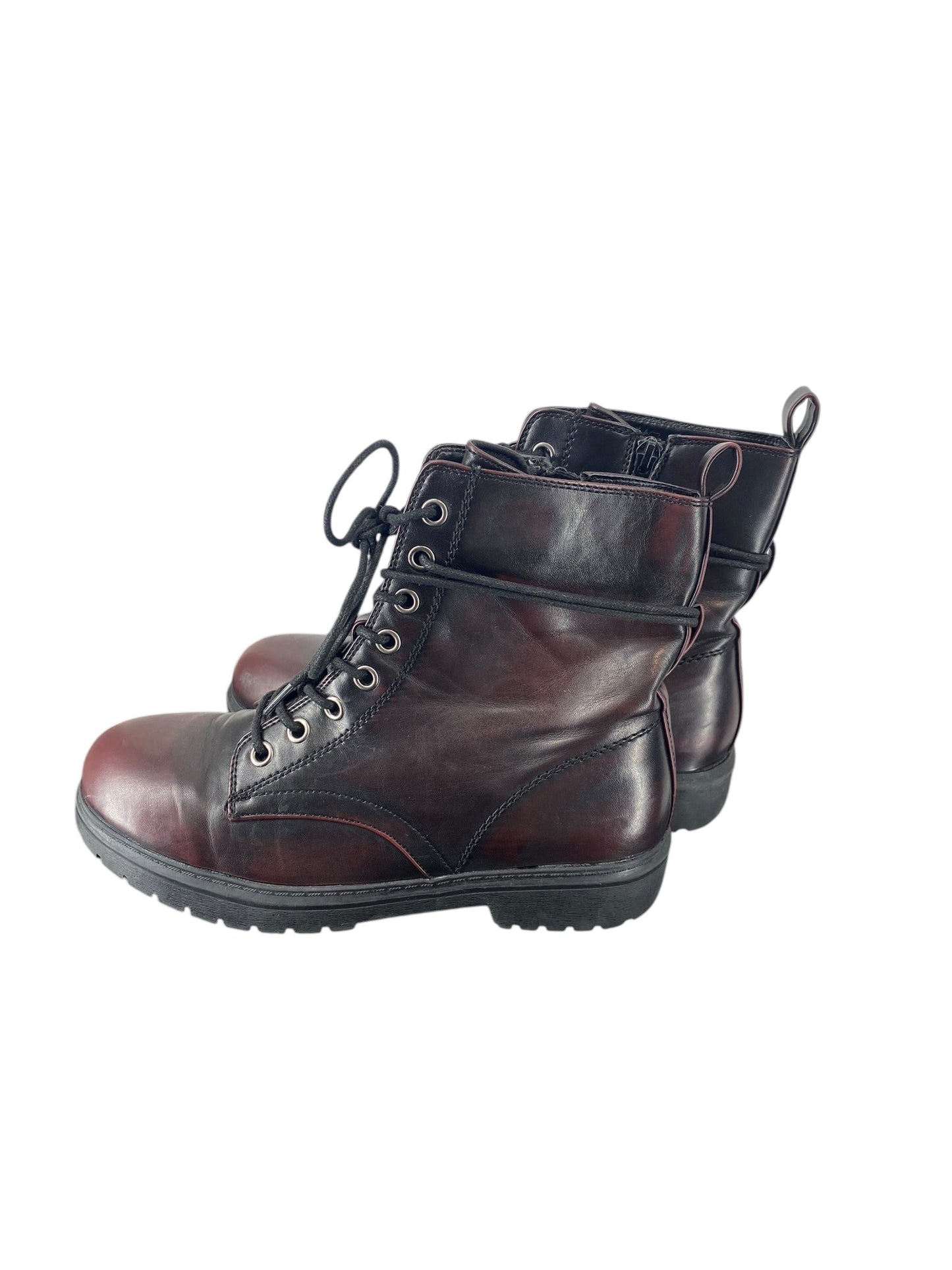 Boots Combat By Clothes Mentor In Maroon, Size: 9