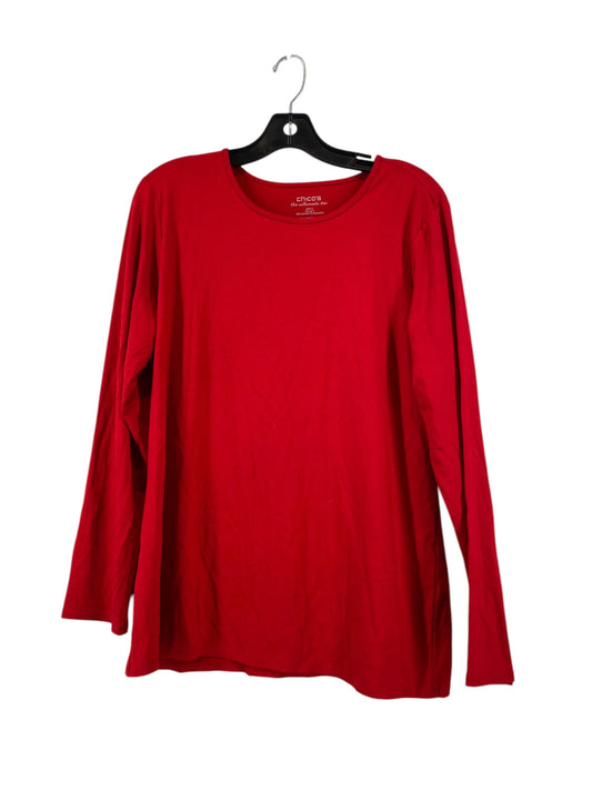 Top Long Sleeve Basic By Chicos In Red, Size: 2