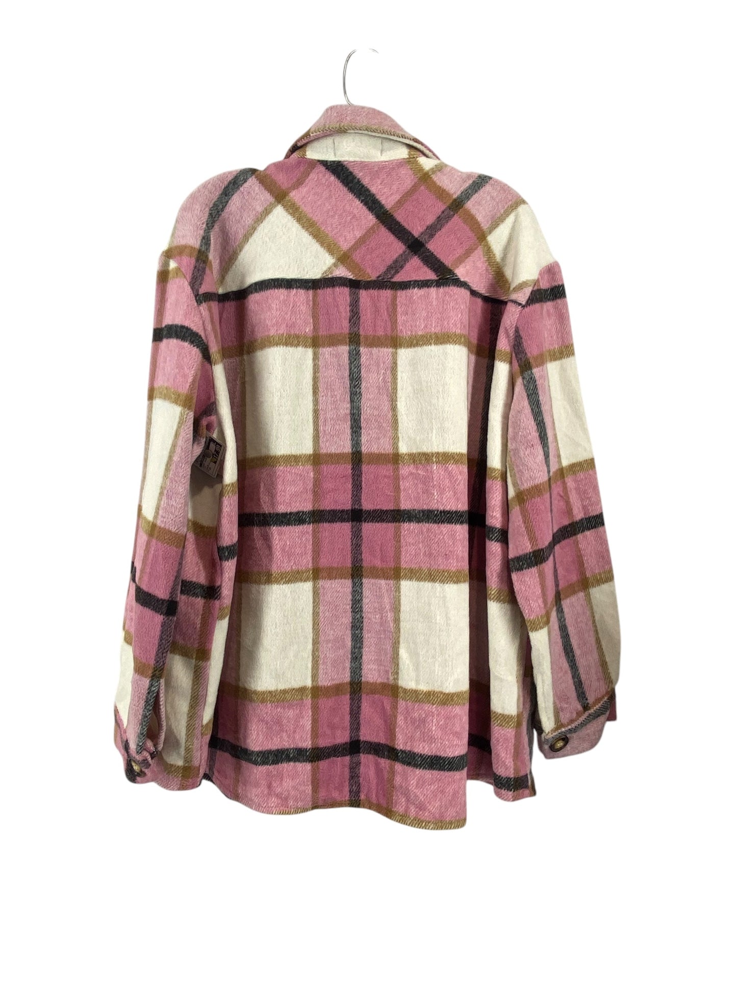 Jacket Shirt By Clothes Mentor In Pink, Size: 2x