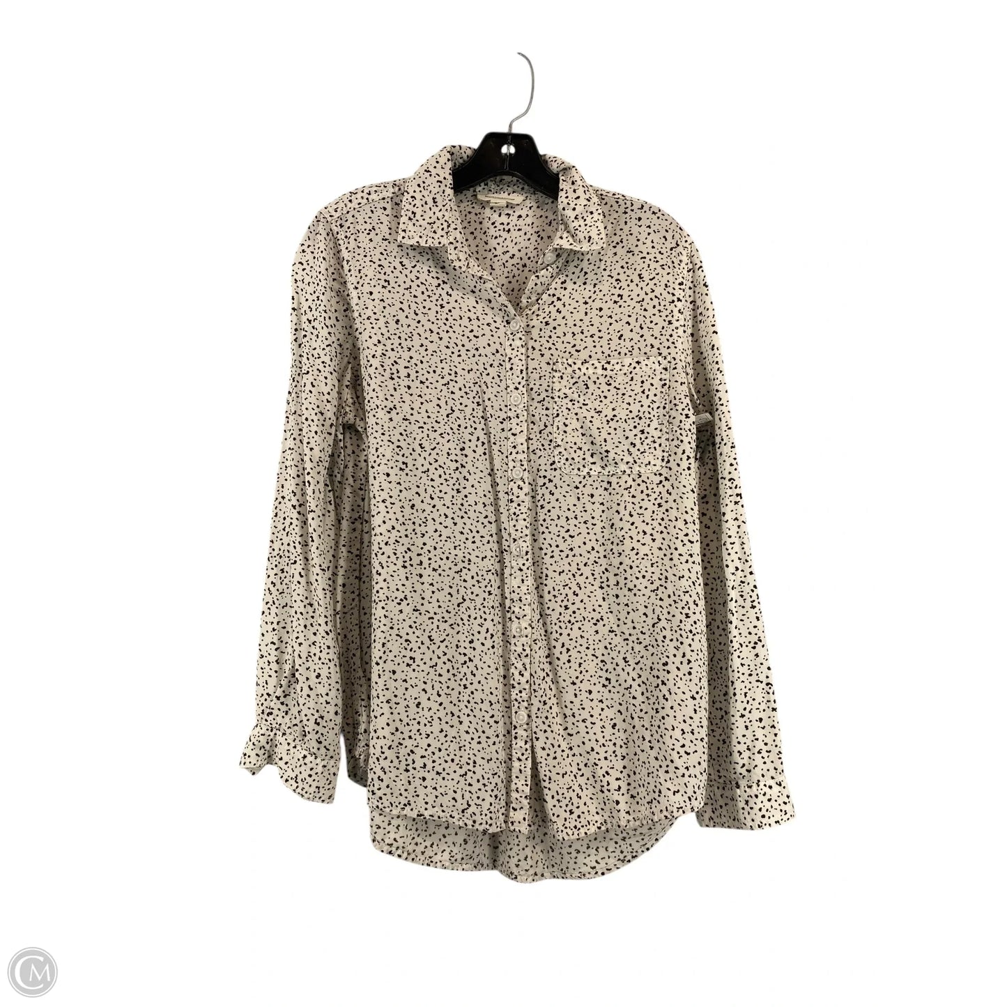 Top Long Sleeve By Beachlunchlounge In Black & White, Size: M