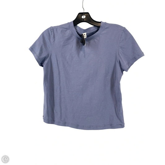 Athletic Top Short Sleeve By Yogalicious In Blue, Size: M