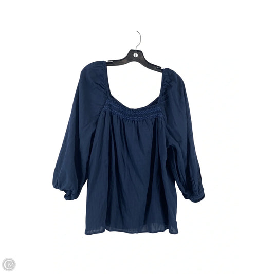 Top Long Sleeve By Banana Republic In Navy, Size: Xl