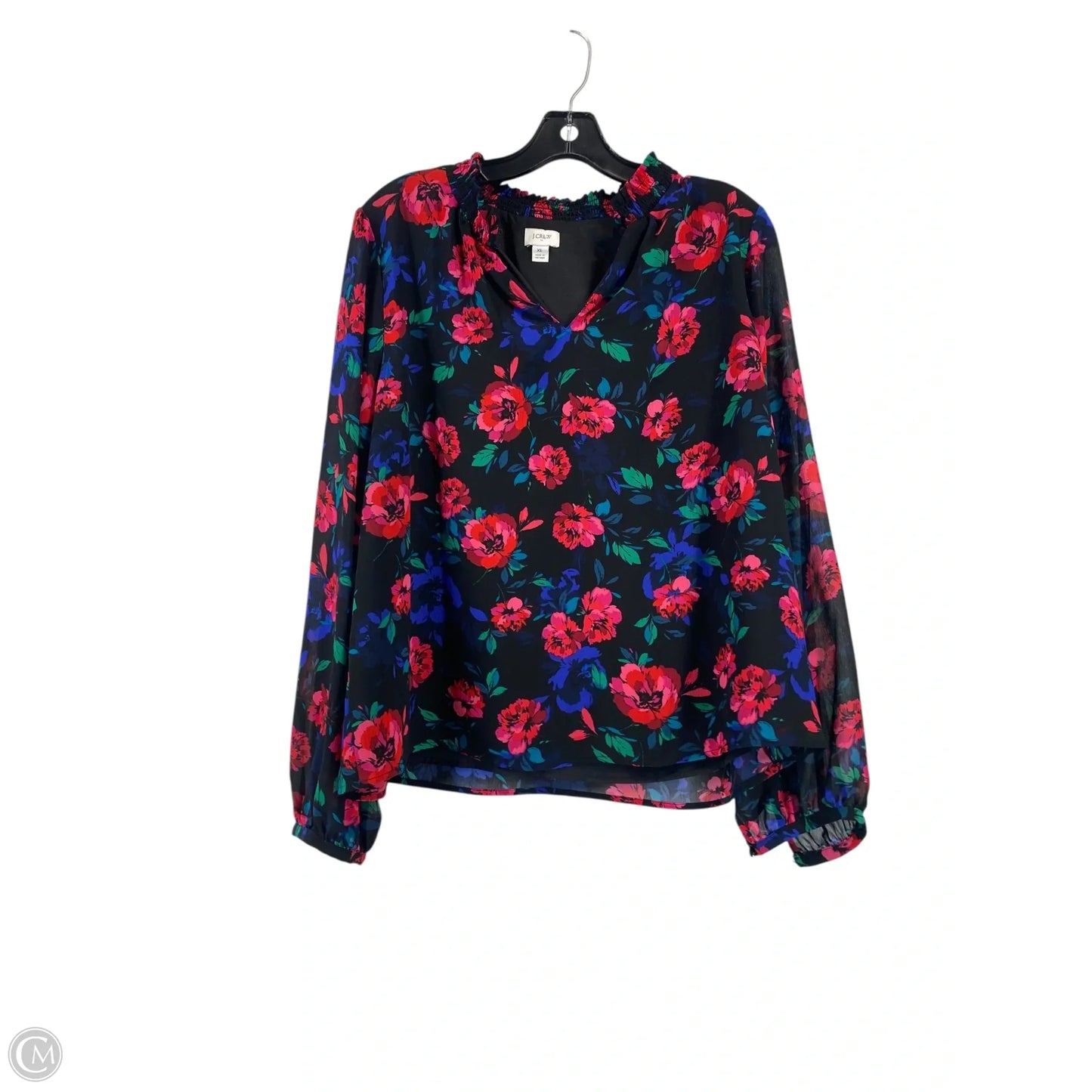 Blouse Long Sleeve By J. Crew In Floral Print, Size: Xl