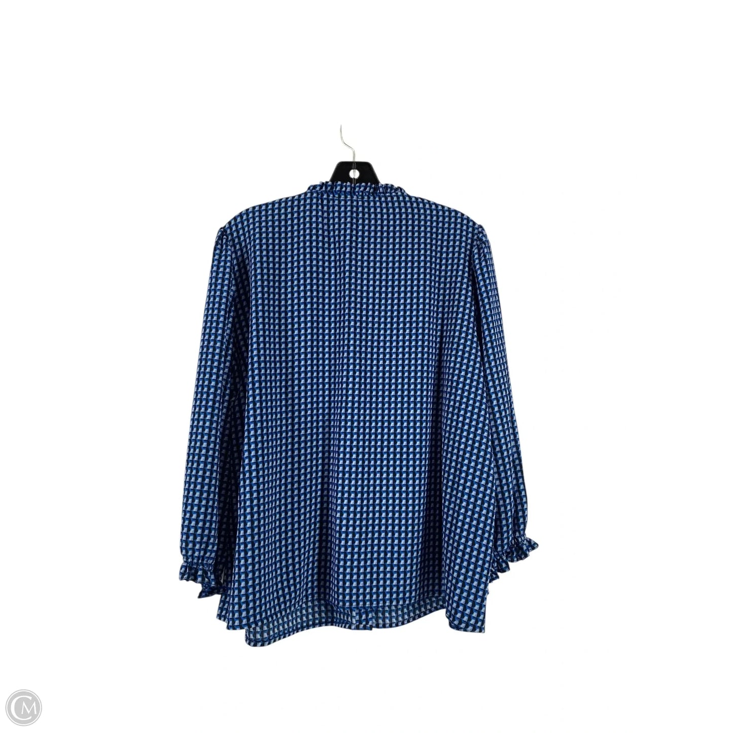 Blouse 3/4 Sleeve By Cece In Blue, Size: Xl