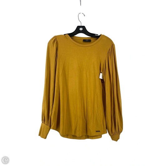 Top Long Sleeve By Tahari By Arthur Levine In Yellow, Size: Xs