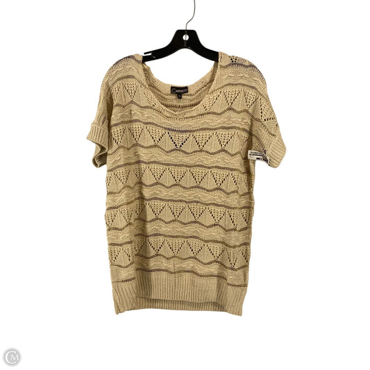 Top Short Sleeve By Cme In Tan, Size: M