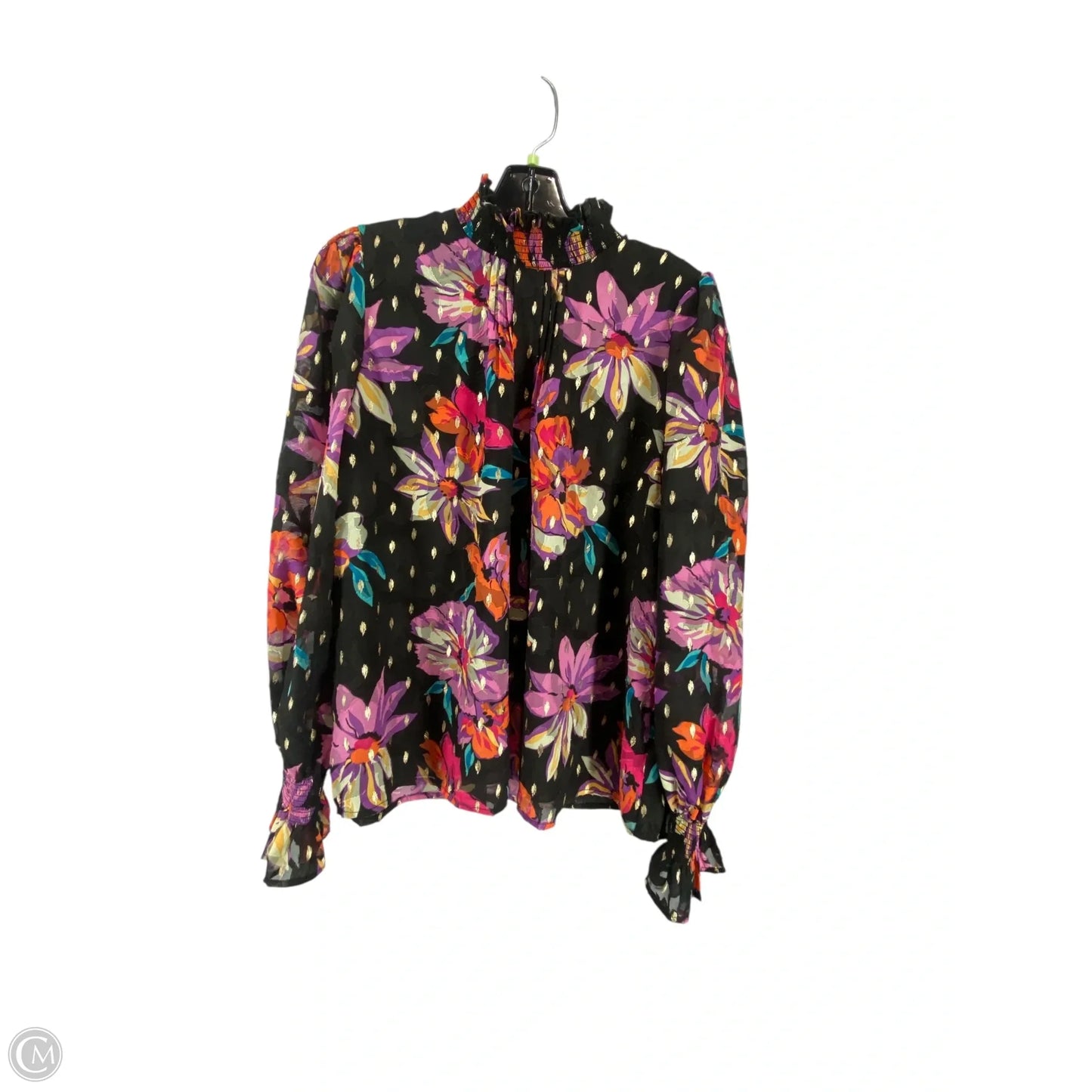 Blouse Long Sleeve By Fate In Floral Print, Size: L