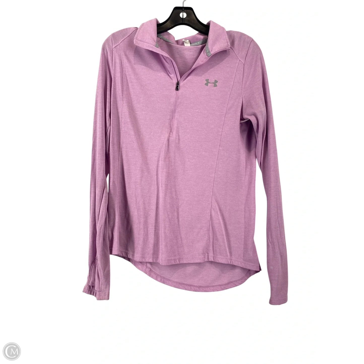 Athletic Top Long Sleeve Crewneck By Under Armour In Purple, Size: M