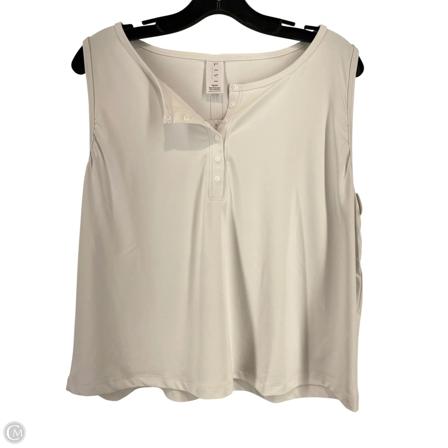 Athletic Tank Top By Livi Active In White, Size: 18