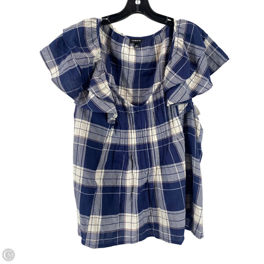 Top Short Sleeve By Torrid In Plaid Pattern, Size: 0