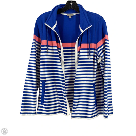 Athletic Jacket By Talbots In Striped Pattern, Size: Lp