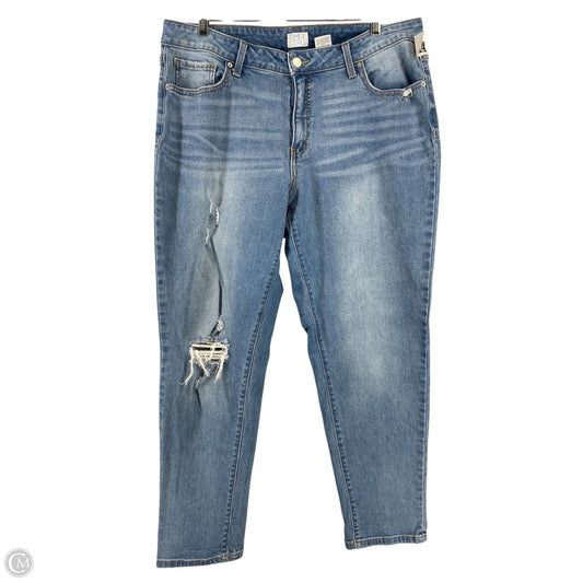 Jeans Straight By Time And Tru In Blue Denim, Size: 14