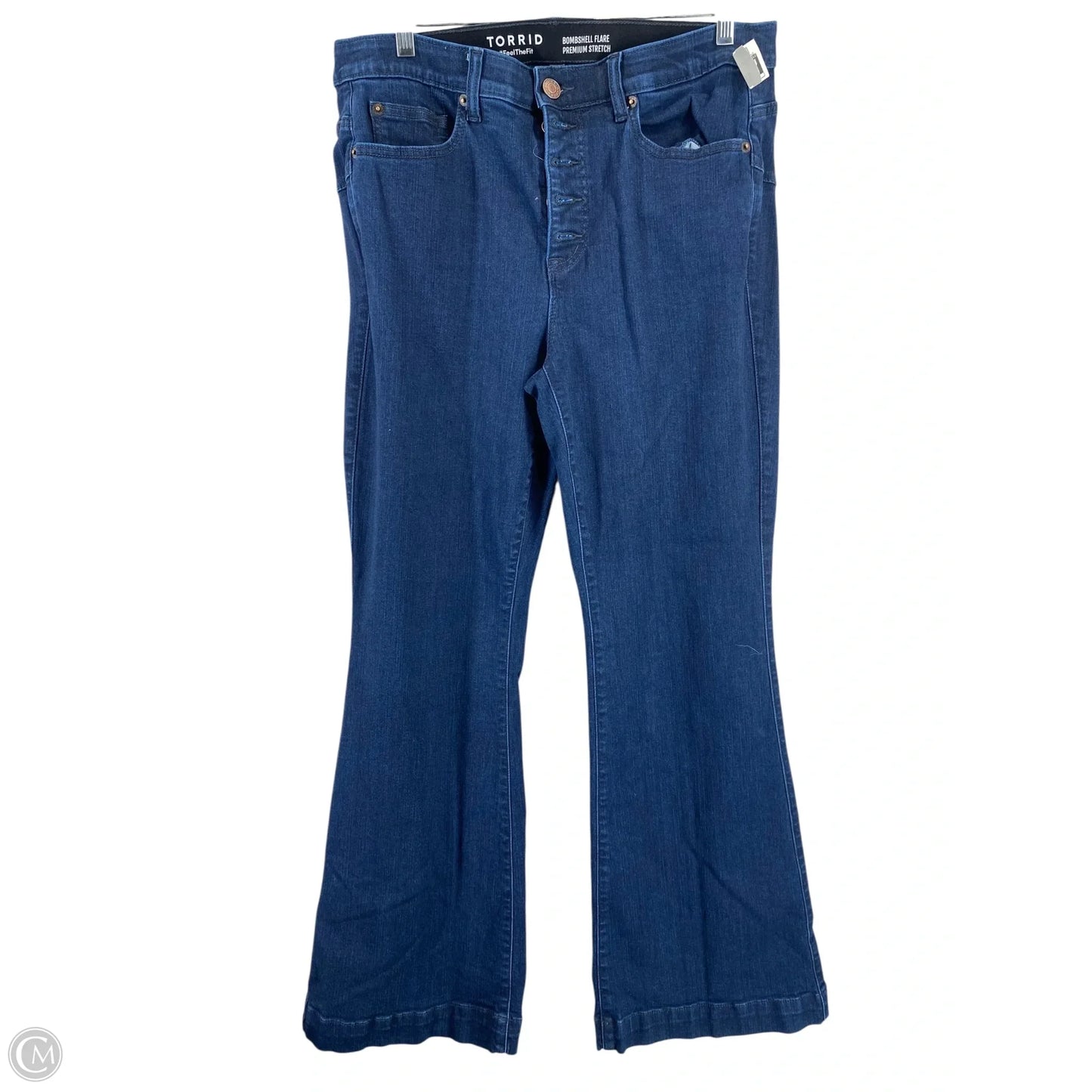 Jeans Flared By Torrid In Blue Denim, Size: 14