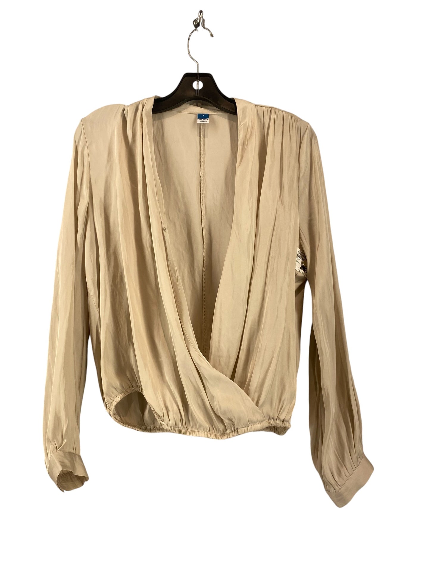 Top Long Sleeve By Old Navy In Beige, Size: S