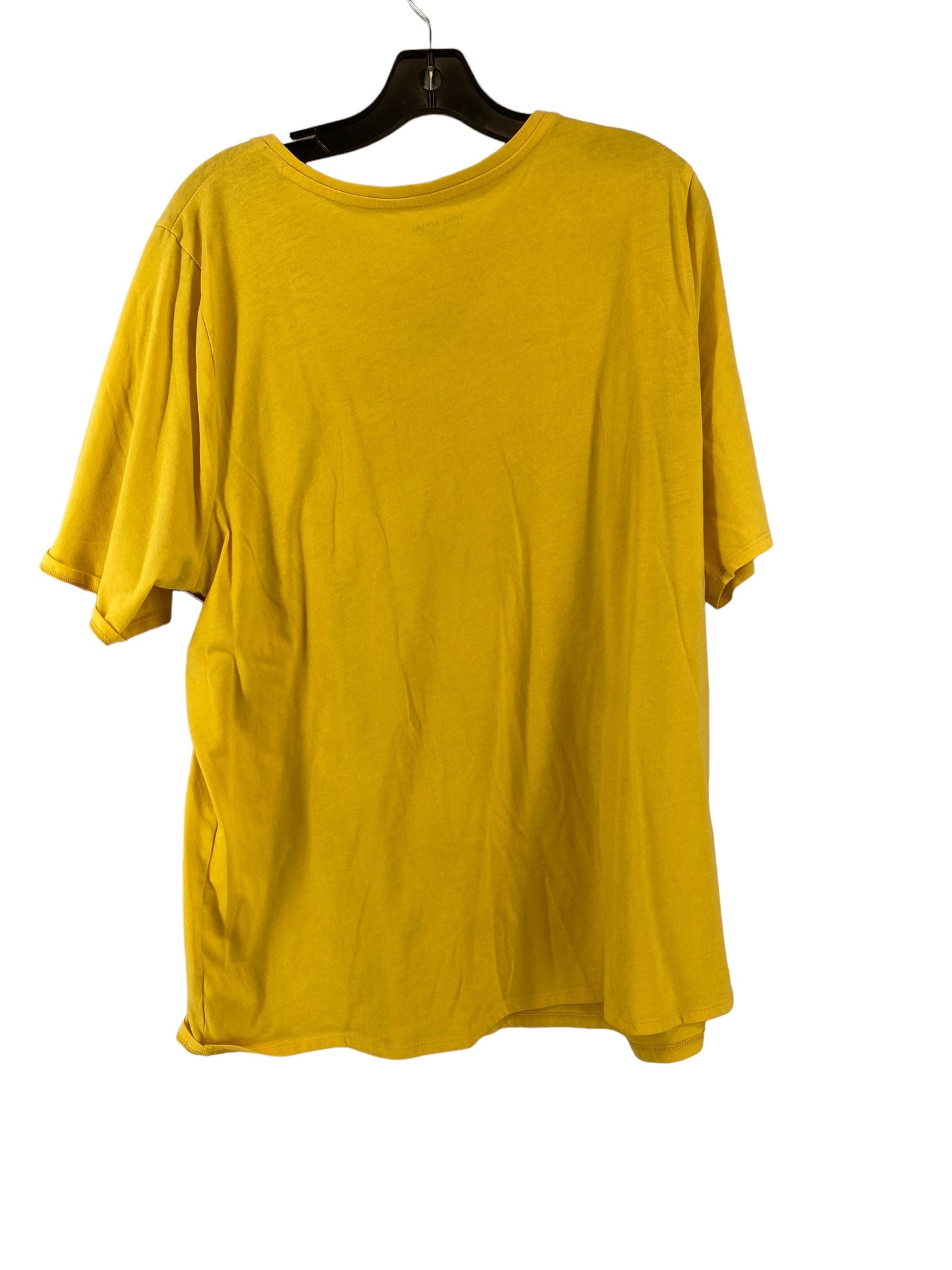 Yellow Top Short Sleeve Basic Lane Bryant, Size 22