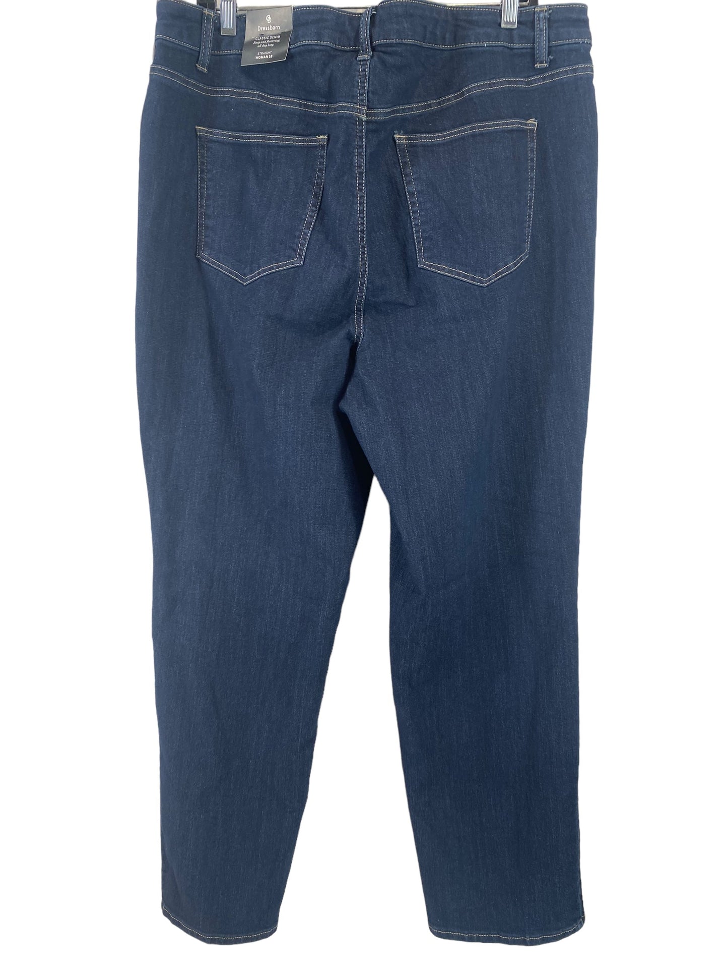 Blue Denim Jeans Straight Dressbarn, Size 18