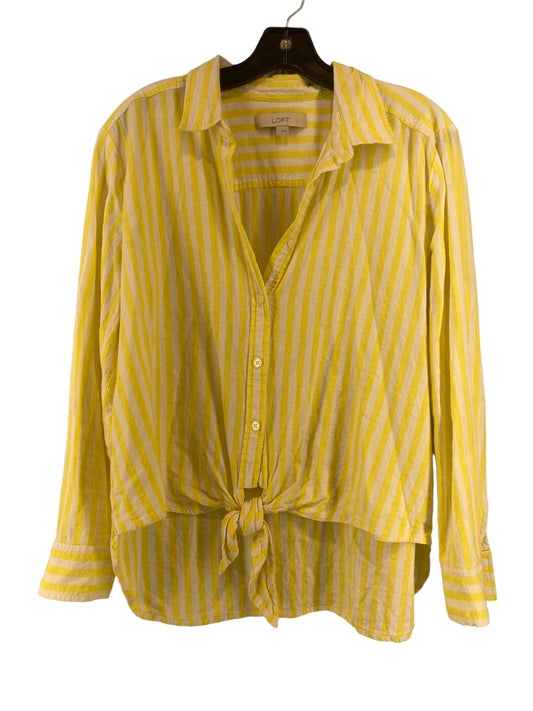 Yellow Top Long Sleeve Loft, Size L