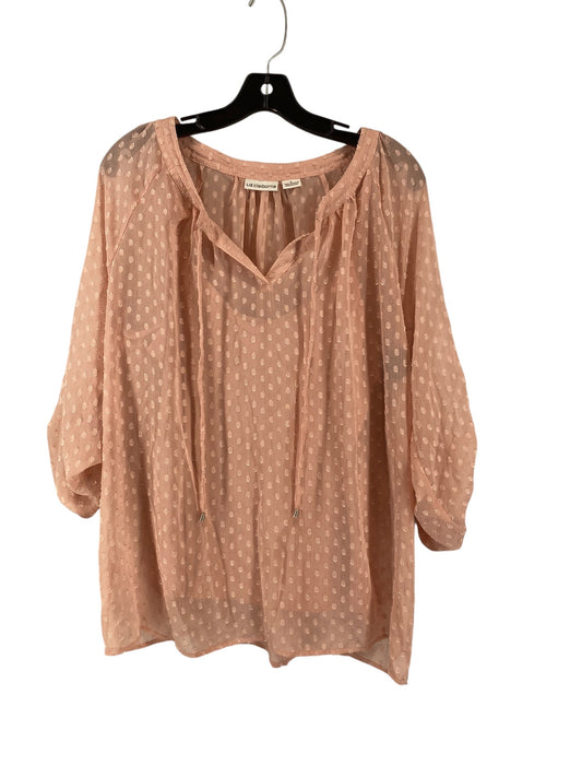 Top Long Sleeve By Liz Claiborne In Pink, Size: L