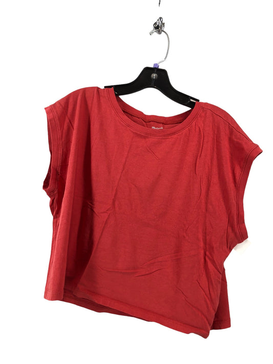 Red Top Short Sleeve Madewell, Size L