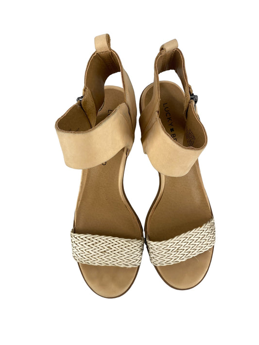 Tan Shoes Heels Block Lucky Brand, Size 6.5