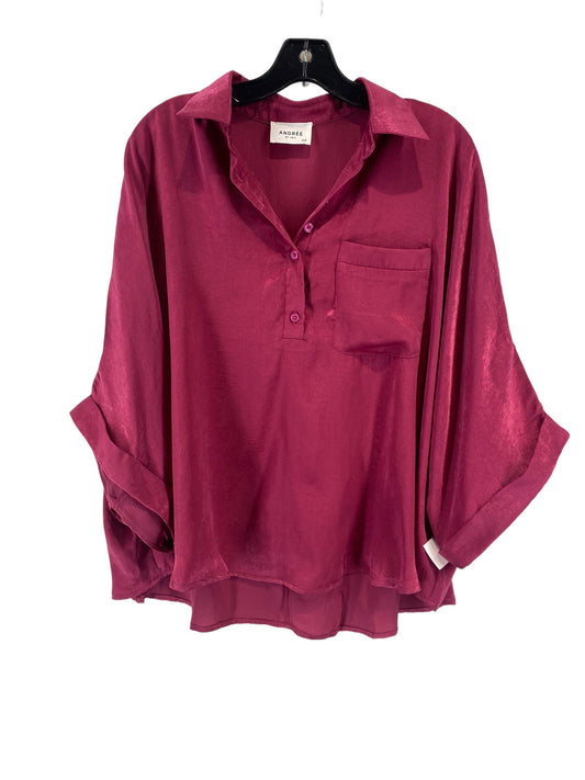 Top Short Sleeve By Andree By Unit In Purple, Size: L