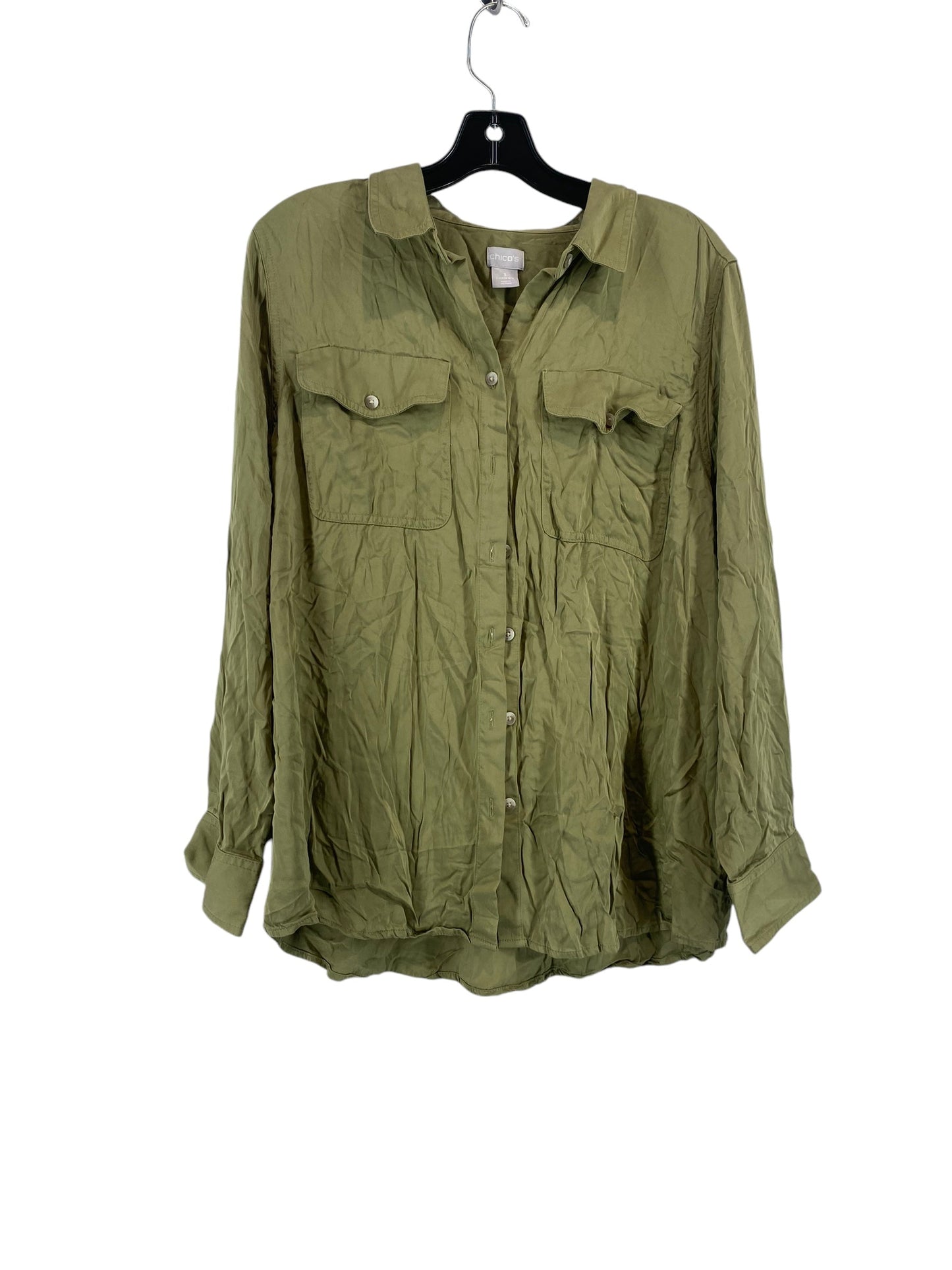 Top Long Sleeve By Chicos In Green, Size: 3