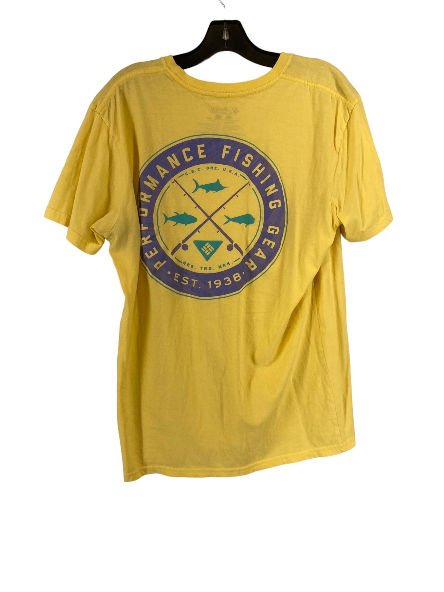 Top Short Sleeve Basic By Columbia In Yellow, Size: L