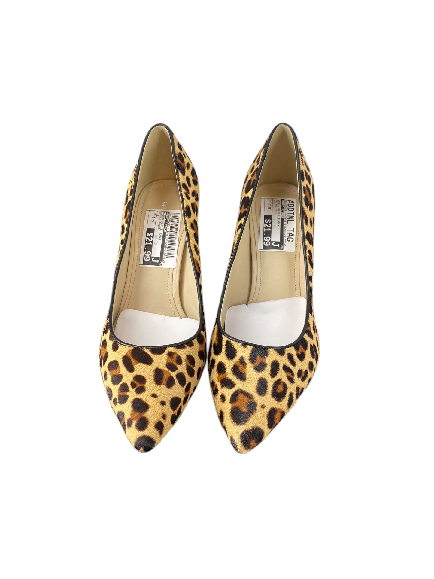 Shoes Heels Block By Marc Fisher In Animal Print, Size: 7.5