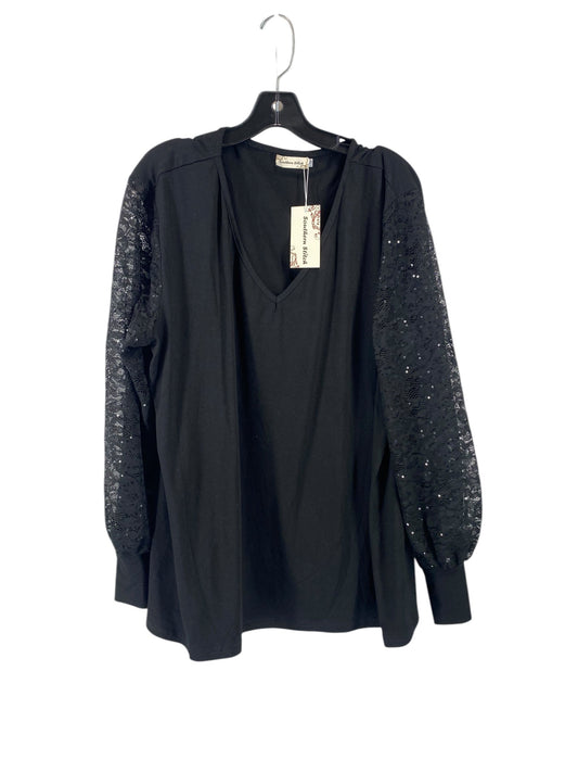 Blouse Long Sleeve By Clothes Mentor In Black, Size: 2x