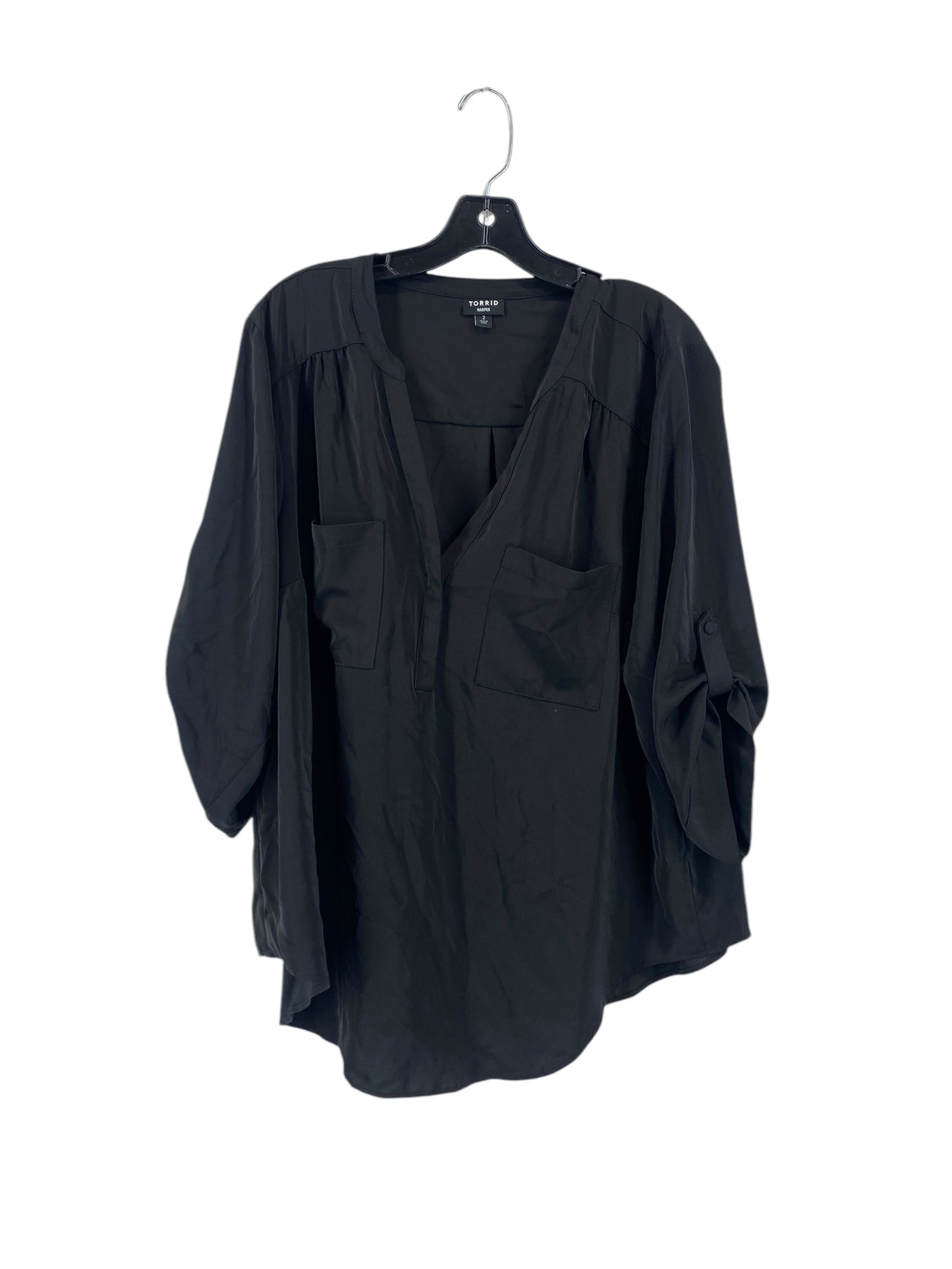 Blouse 3/4 Sleeve By Torrid In Black, Size: 2