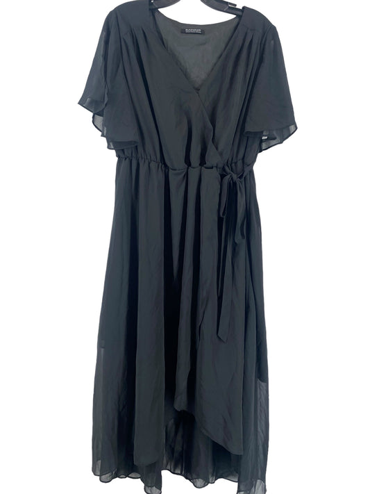 Black Dress Casual Midi Clothes Mentor, Size 14