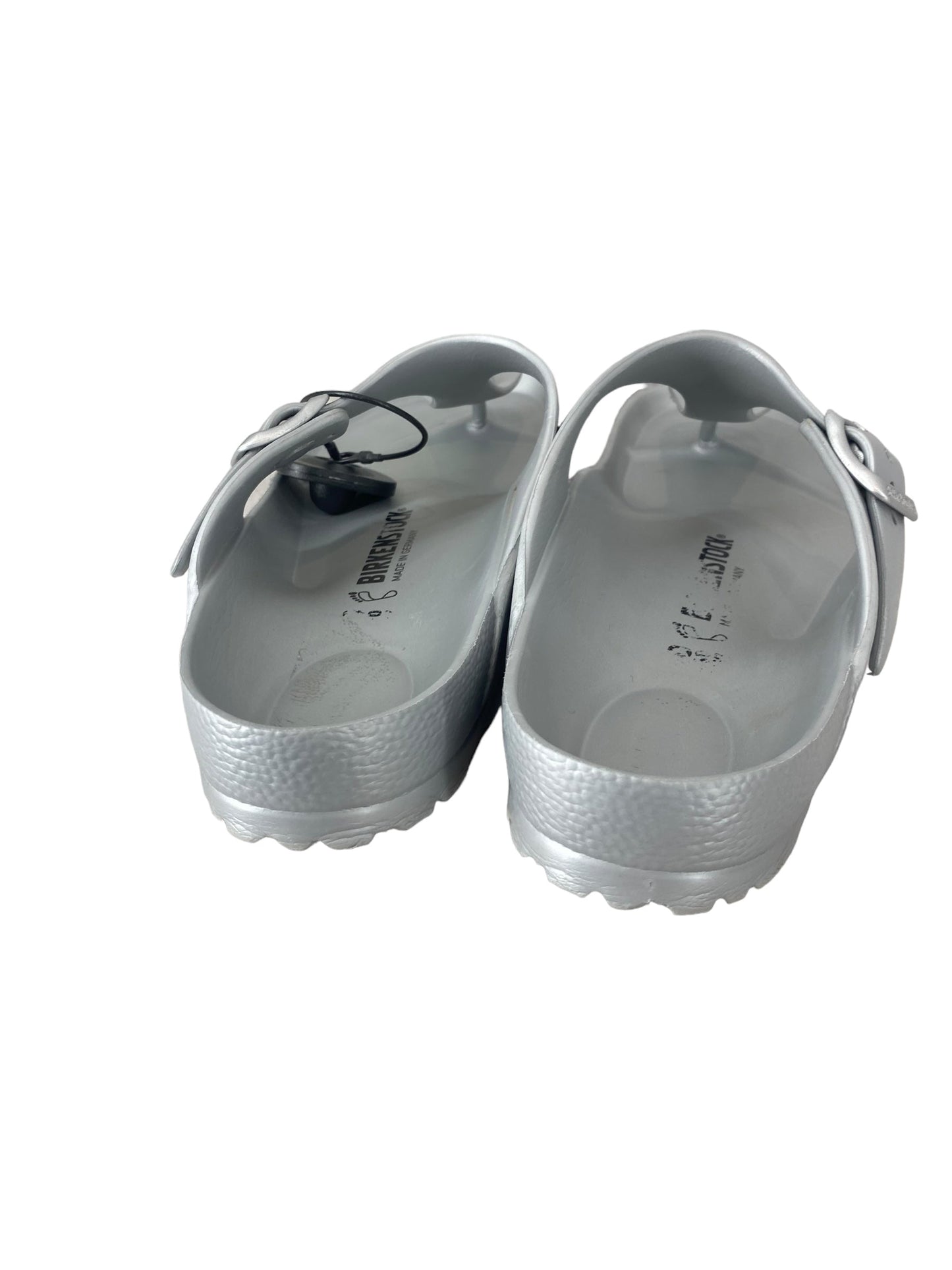 Silver Sandals Flats Birkenstock, Size 10