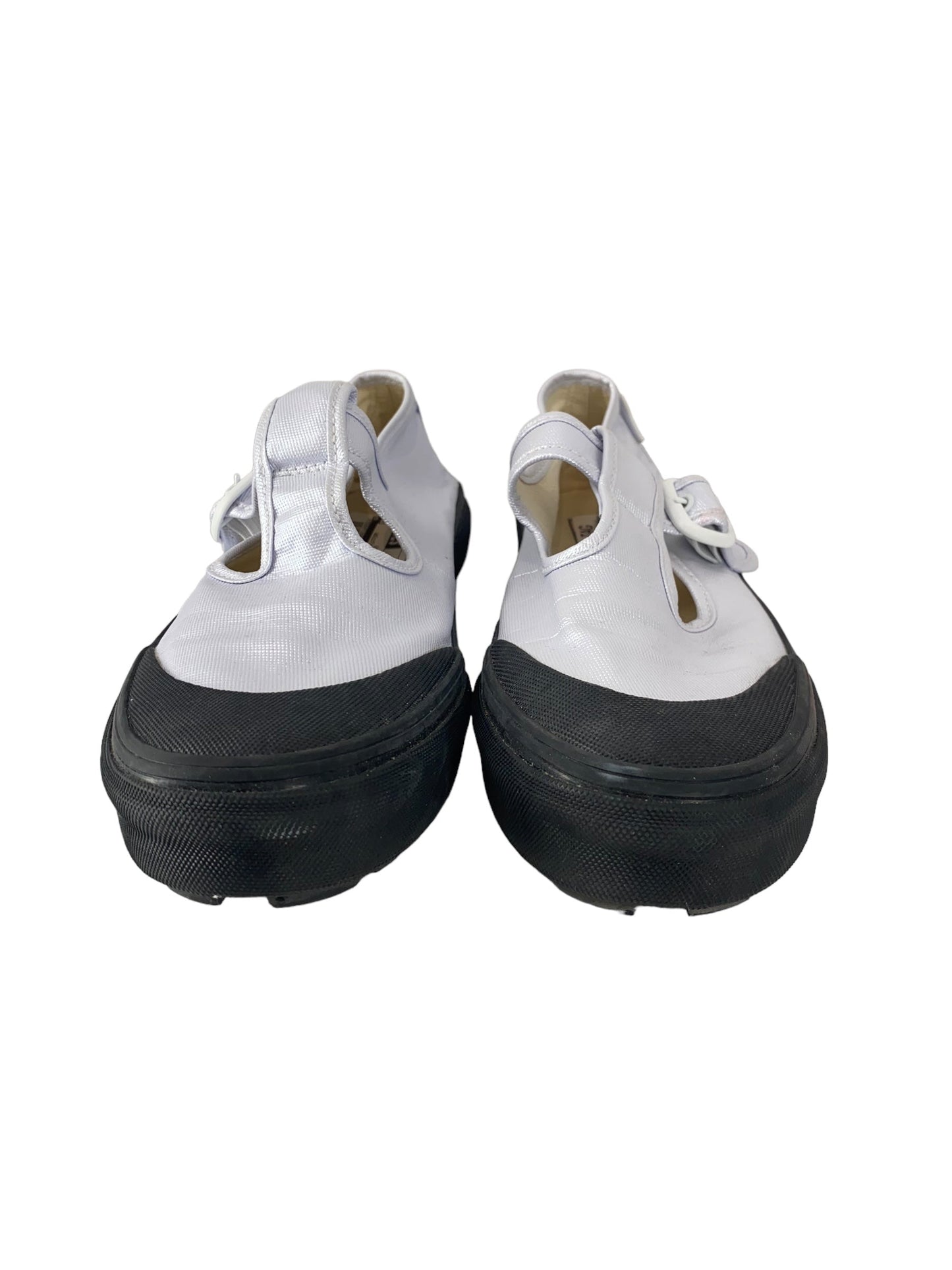 Black & Silver Shoes Heels Platform Vans, Size 8