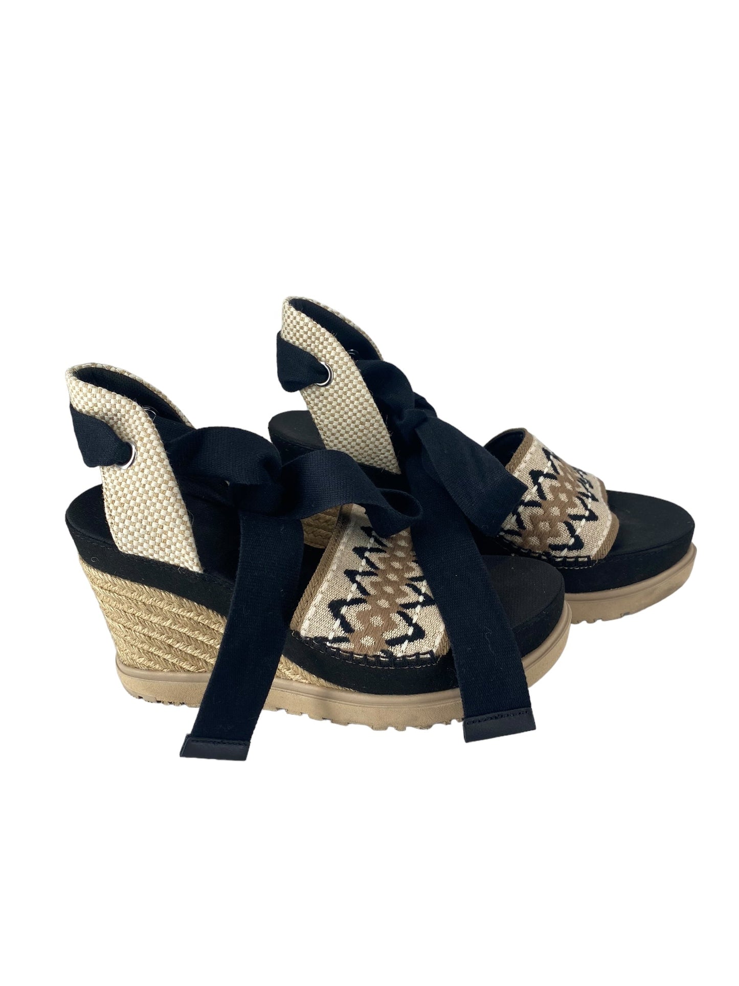Black & Brown Shoes Heels Wedge Ugg, Size 8
