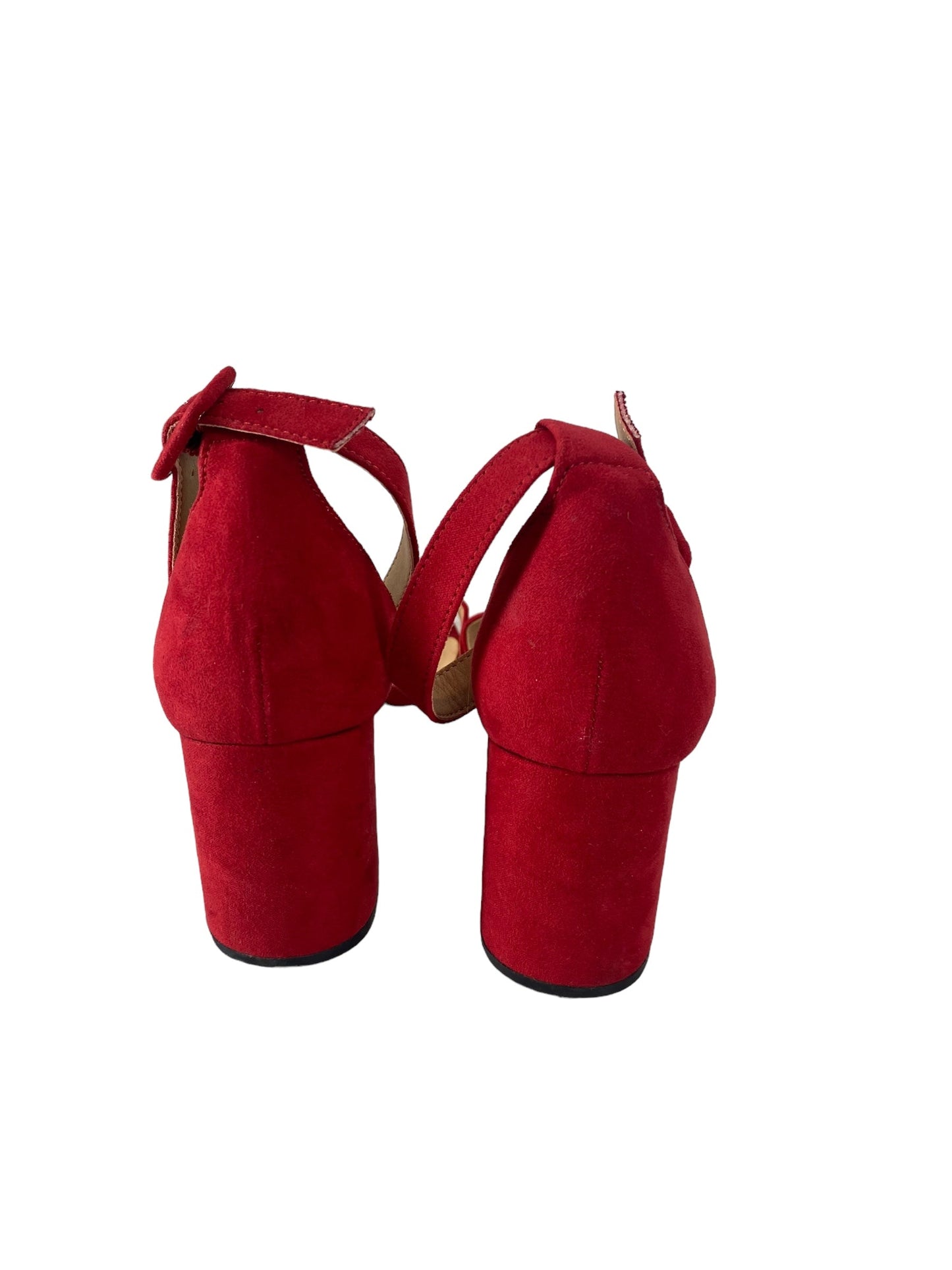 Red Sandals Heels Block Cl By Chinese Laundry, Size 7.5