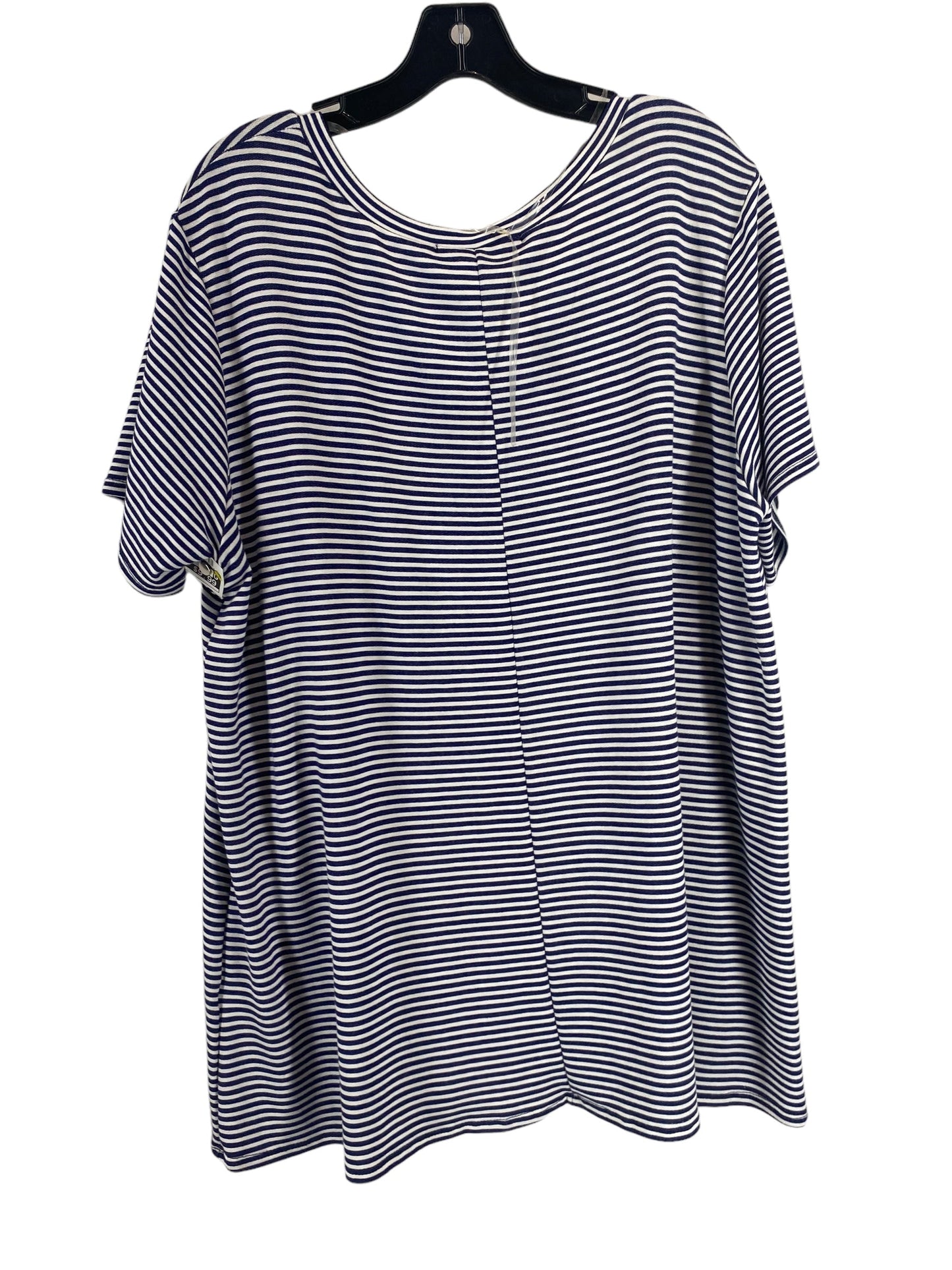 Striped Pattern Top Short Sleeve Clothes Mentor, Size 3x