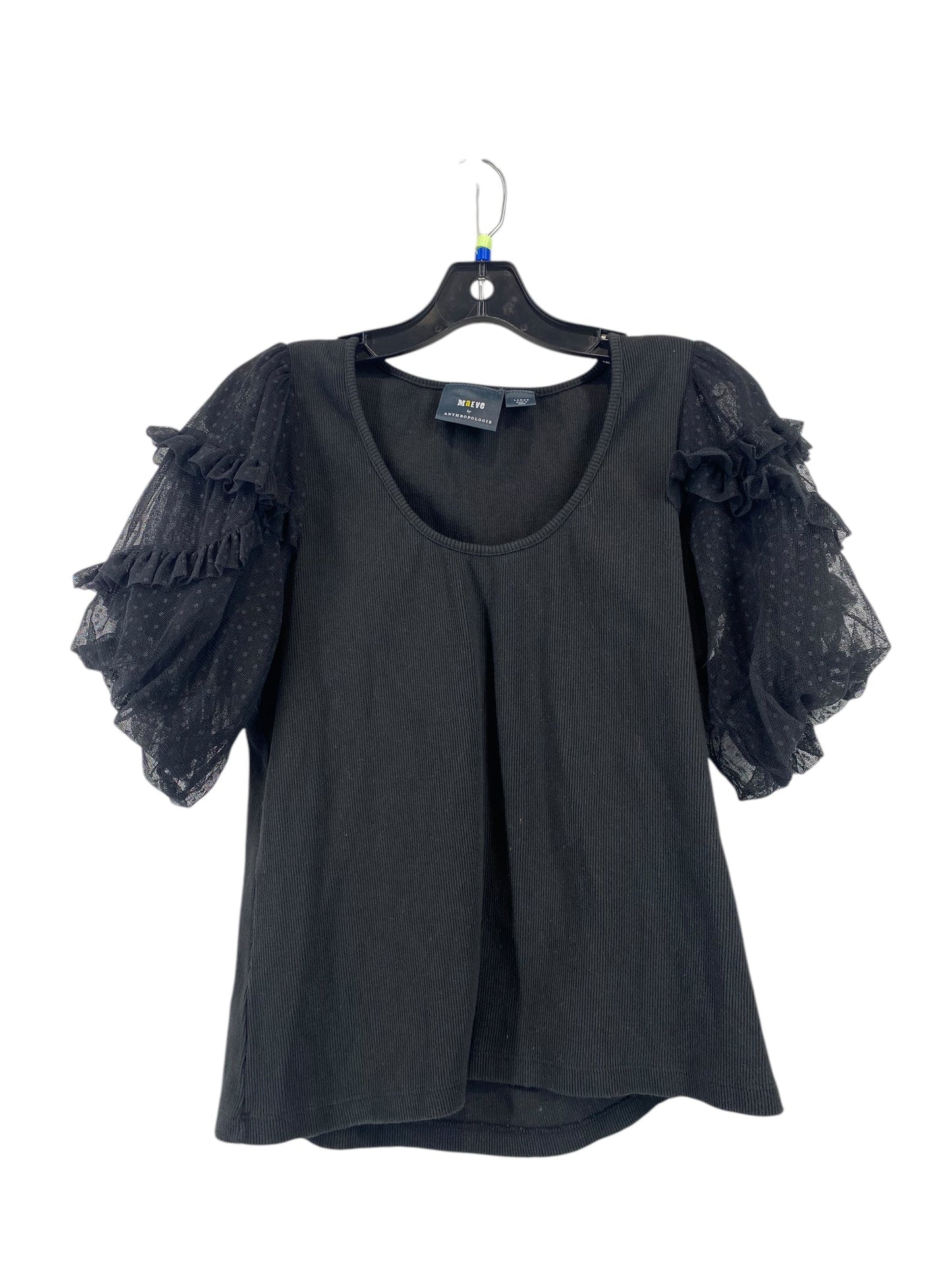 Blouse Short Sleeve By Maeve In Black, Size: L