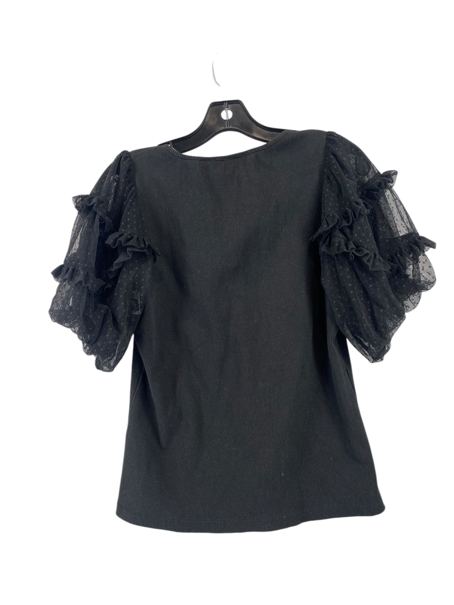 Blouse Short Sleeve By Maeve In Black, Size: L