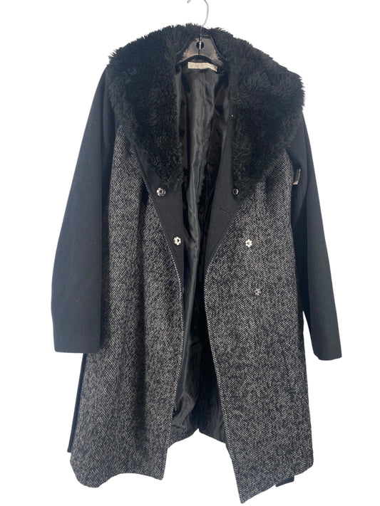 Coat Faux Fur & Sherpa By New York And Co In Black, Size: M