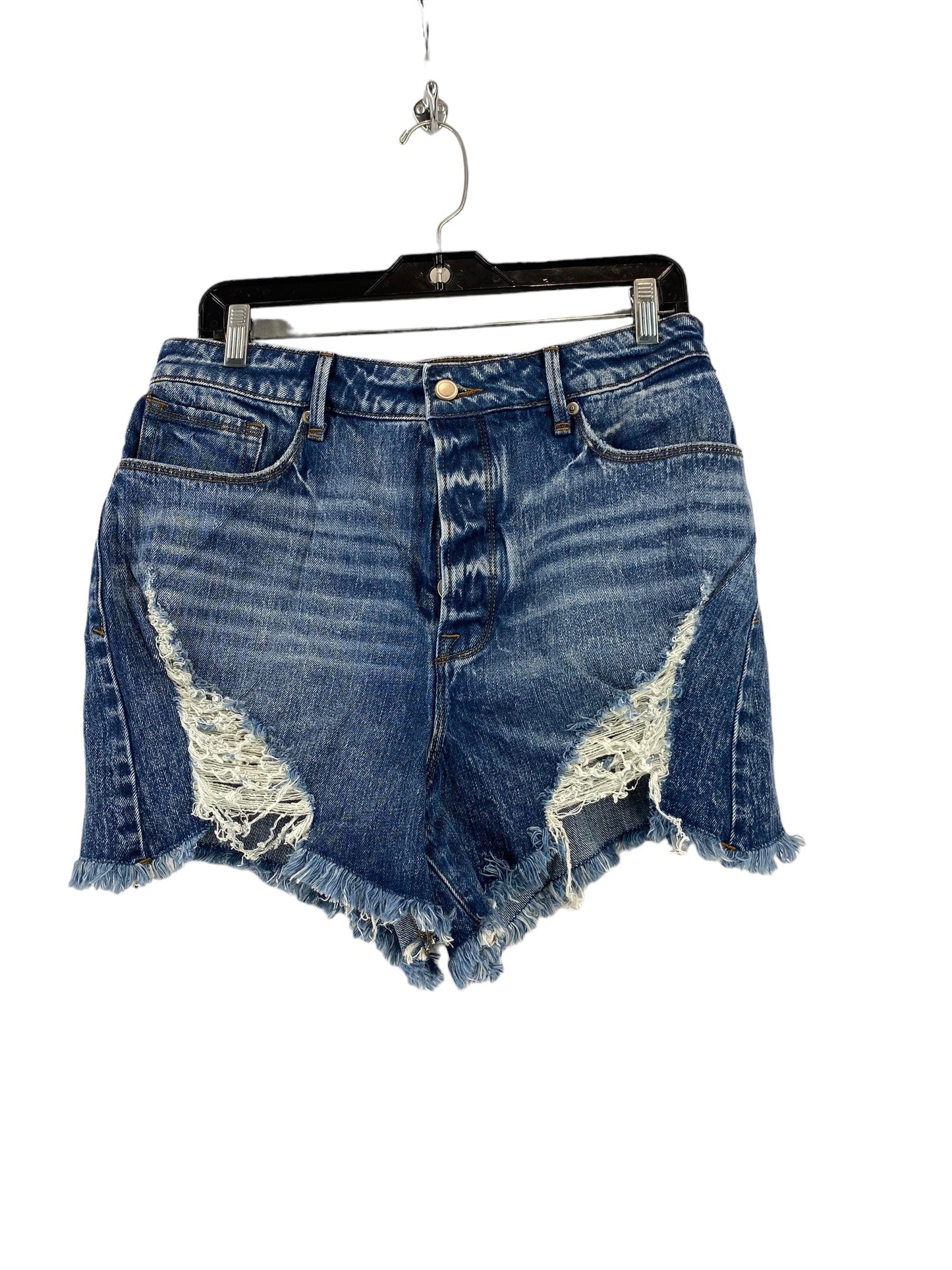 Blue Denim Shorts Good American, Size 10