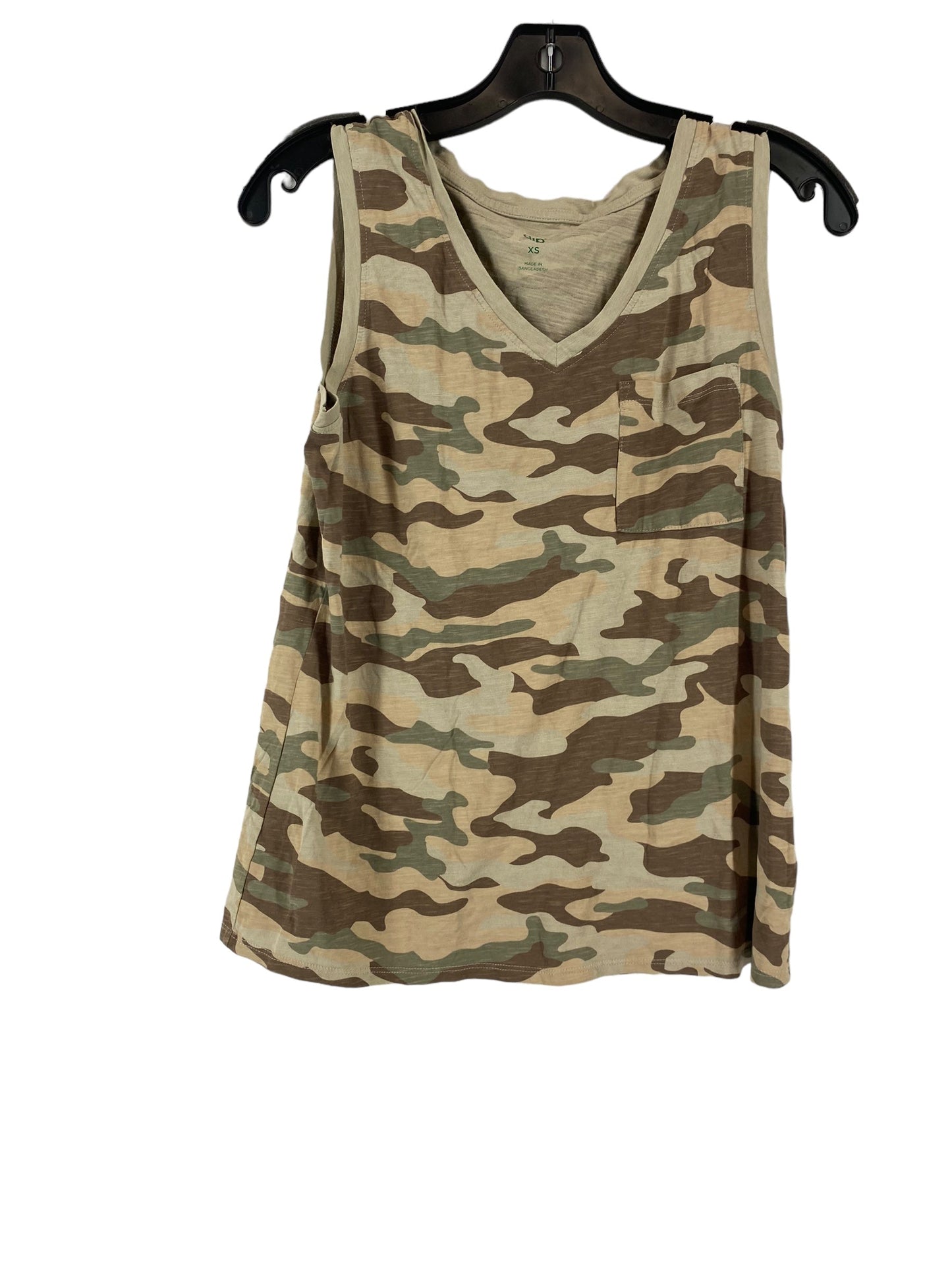 Camouflage Print Athletic Tank Top Dip, Size Xs