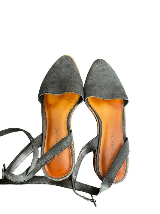 Black Sandals Flats Lucky Brand, Size 8