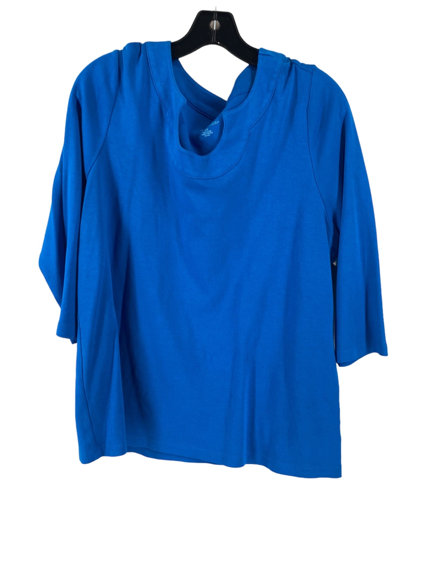 Blue Top Long Sleeve Kim Rogers, Size 2x