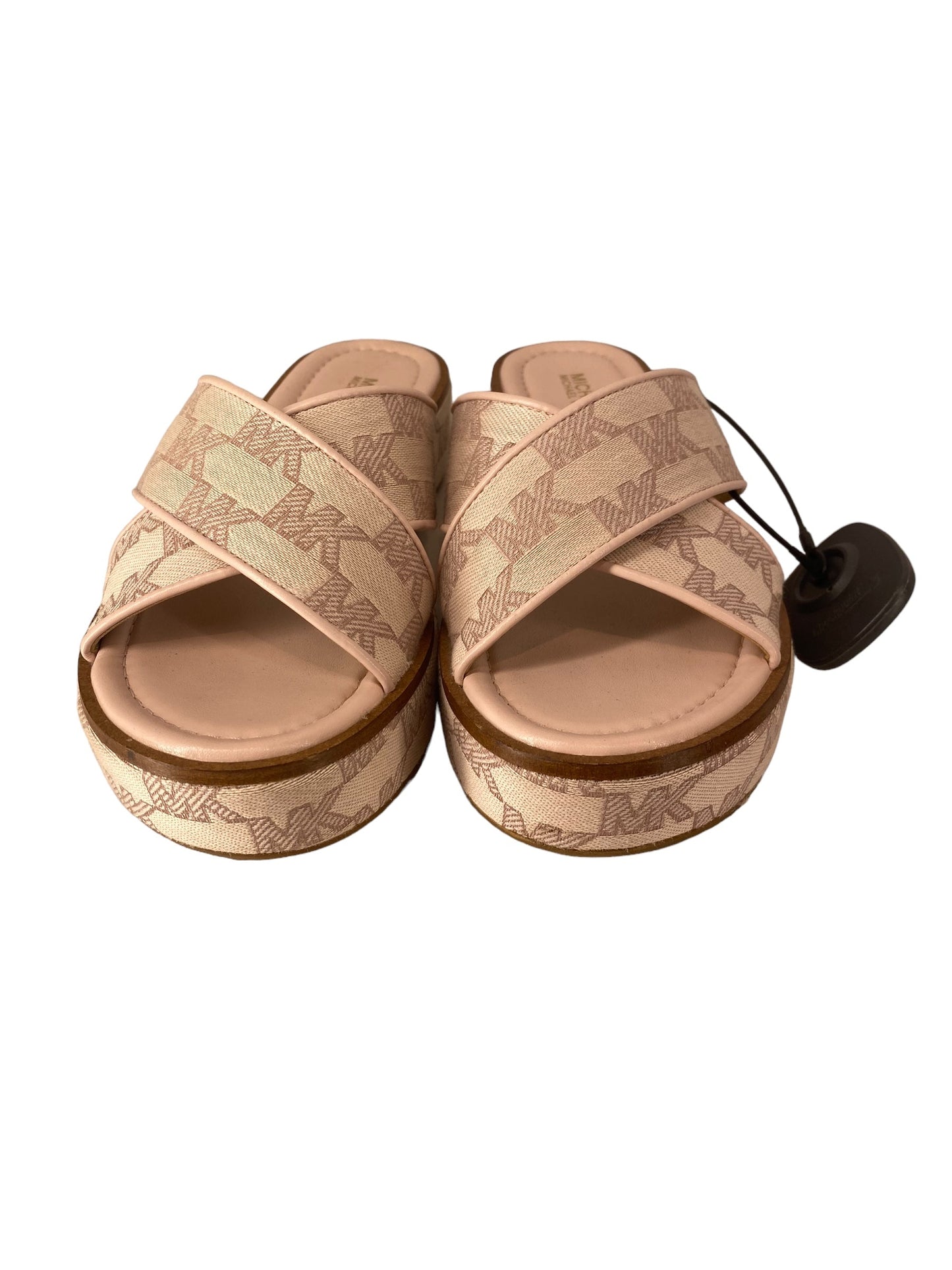 Pink Sandals Heels Platform Michael By Michael Kors, Size 6.5